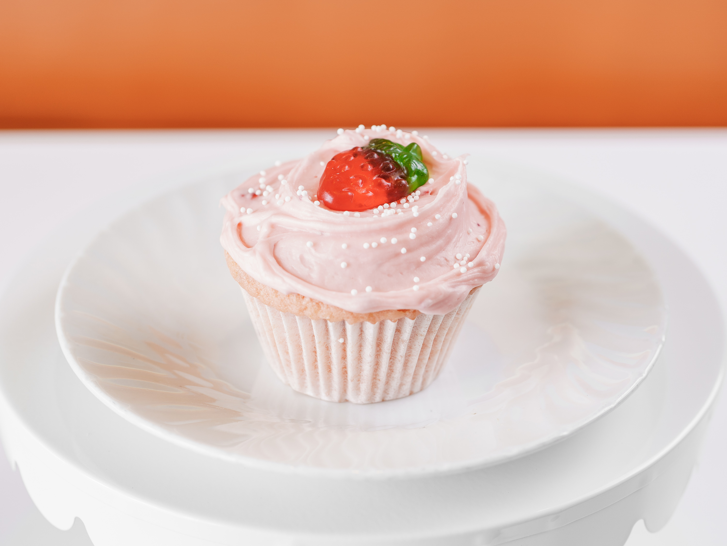 Order Strawberry / Cream Cheese Cupcake food online from Frosted Cupcakery store, Long Beach on bringmethat.com