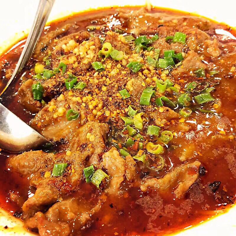 Order 11. Boiled Beef with Chili Sauce/水煮牛肉 food online from Hop Woo store, Los Angeles on bringmethat.com