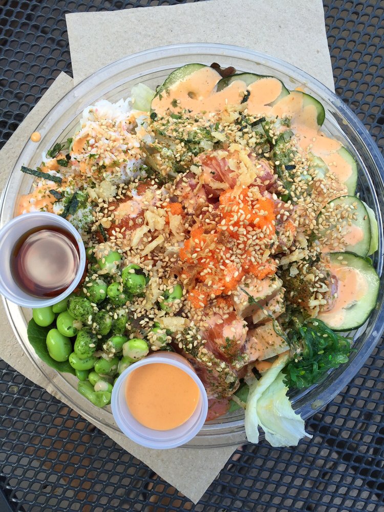 Order Four Protein Scoops Large Poke Bowl food online from One Poke store, El Segundo on bringmethat.com