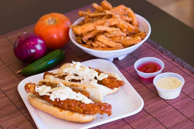 Order Crazy Chicken Finger Dog food online from Holy Schnitzel store, New York on bringmethat.com