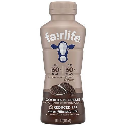 Order Fairlife Cookies N' Creme 2% Ultra-Filtered Milk - 14.0 fl oz food online from Walgreens store, New Albany on bringmethat.com
