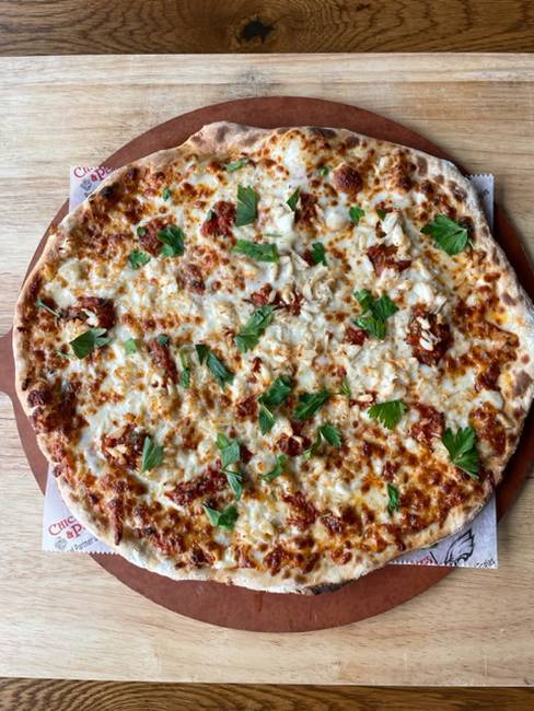 Order Crab Pizza food online from Chickie & Pete store, Eagleville on bringmethat.com