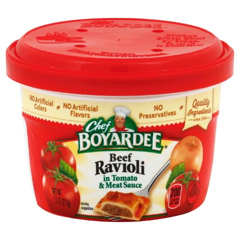 Order Chef Boyardi Microwave Bowl Beef Ravioli 7.5oz food online from 7-Eleven store, Charlotte on bringmethat.com