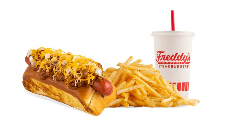 Order Chili Cheese Dog Combo food online from Freddy Frozen Custard & Steakburgers store, Grand Junction on bringmethat.com