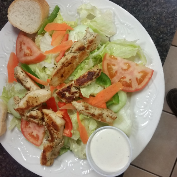 Order Garden Salad with Grilled Chicken food online from Italian Pizza & Subs store, Jamaica Plain on bringmethat.com