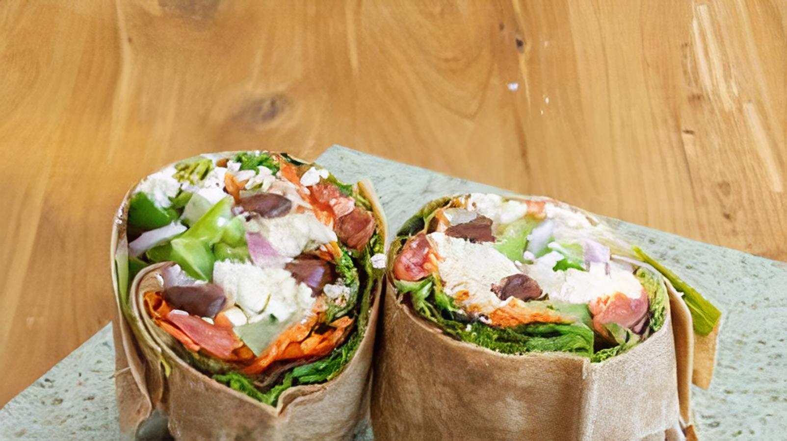 Order Mediterranean Wrap food online from 4 Corners Pizza store, Newton Highlands on bringmethat.com