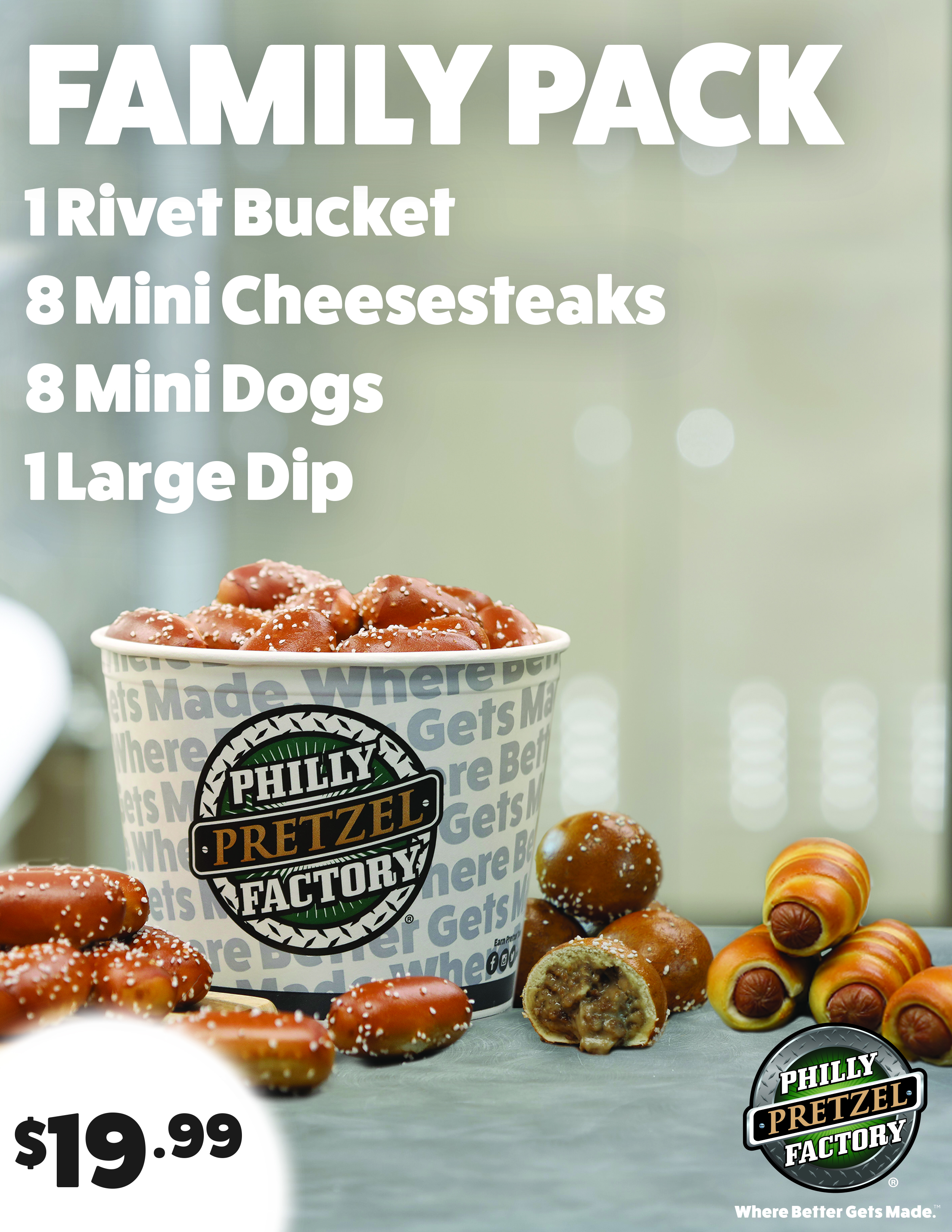 Order Family Meal Deal 1 food online from Philly Pretzel Factory store, Mt Ephraim on bringmethat.com