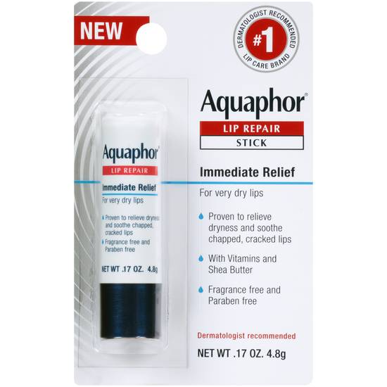 Order Aquaphor Lip Repair Stick Soothes Dry Chapped Lips (0.17 oz) food online from Rite Aid store, Warren on bringmethat.com