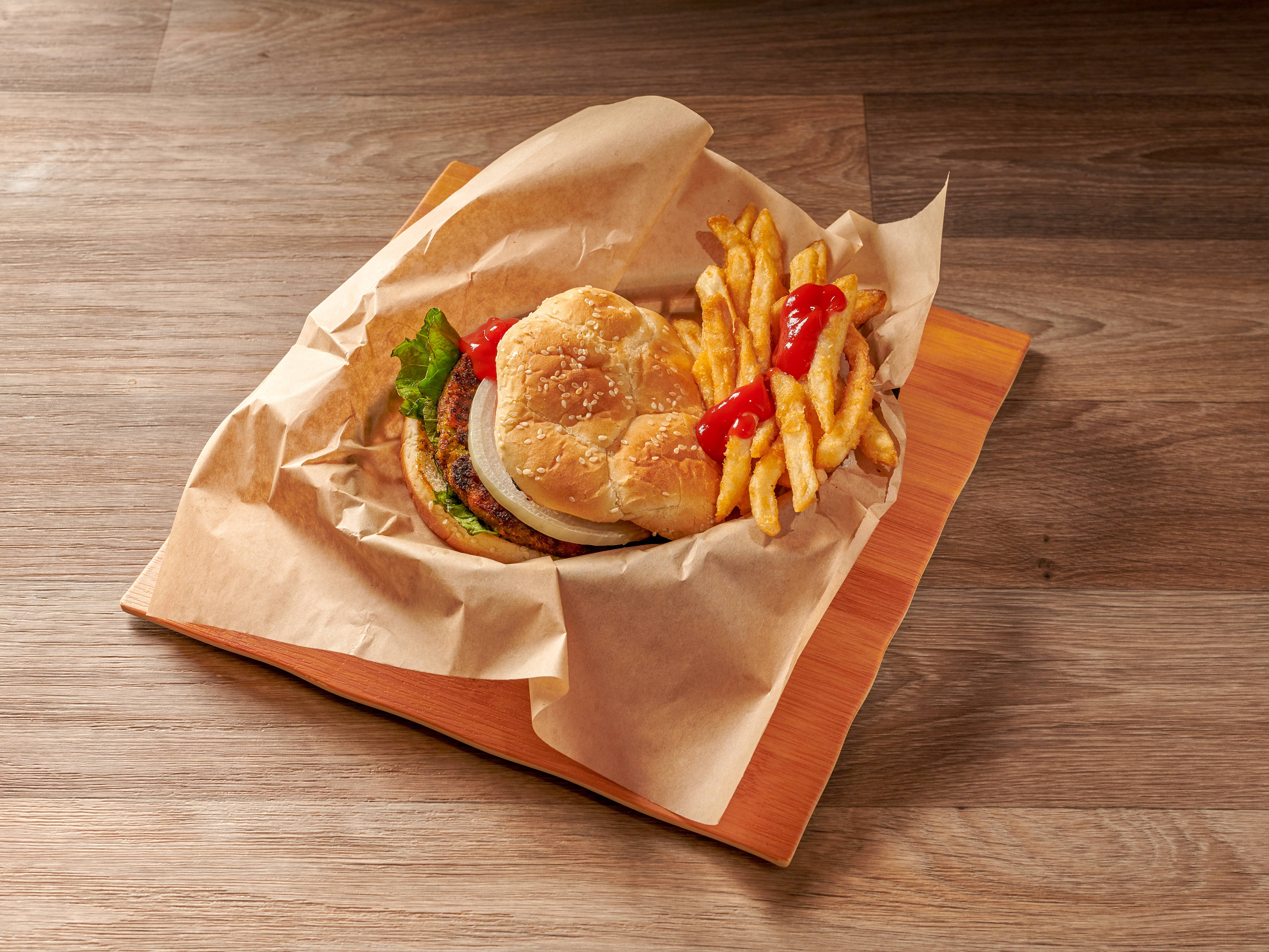 Order Veggie Burger with Fries food online from Food Corner store, Washington on bringmethat.com
