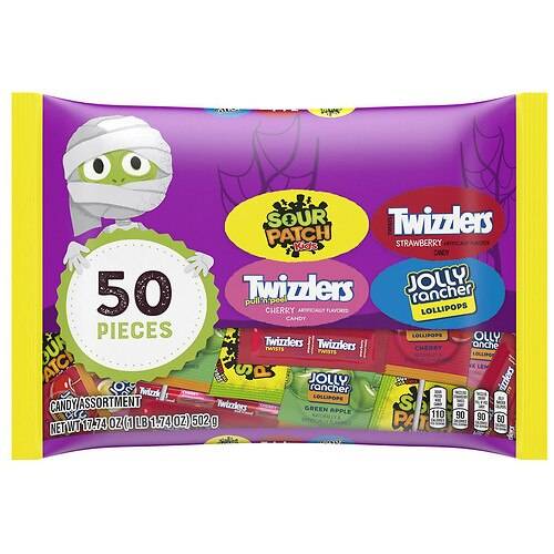Order Hershey's Halloween Candy, Sour Patch Kids, Twizzlers, Jolly Rancher, Large Variety Bag Fruit Flavored Assortment - 17.74 oz food online from Walgreens store, San Marcos on bringmethat.com