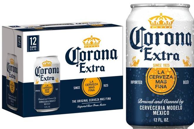 Order Corona, 12pk-12oz can beer (4.5% ABV) food online from Divine Wine and Spirits store, San Diego on bringmethat.com