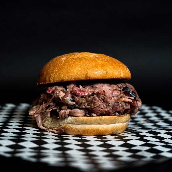 Order LG Pulled Pork Sandwich food online from Baby Back Blues Bbq store, Plainfield on bringmethat.com