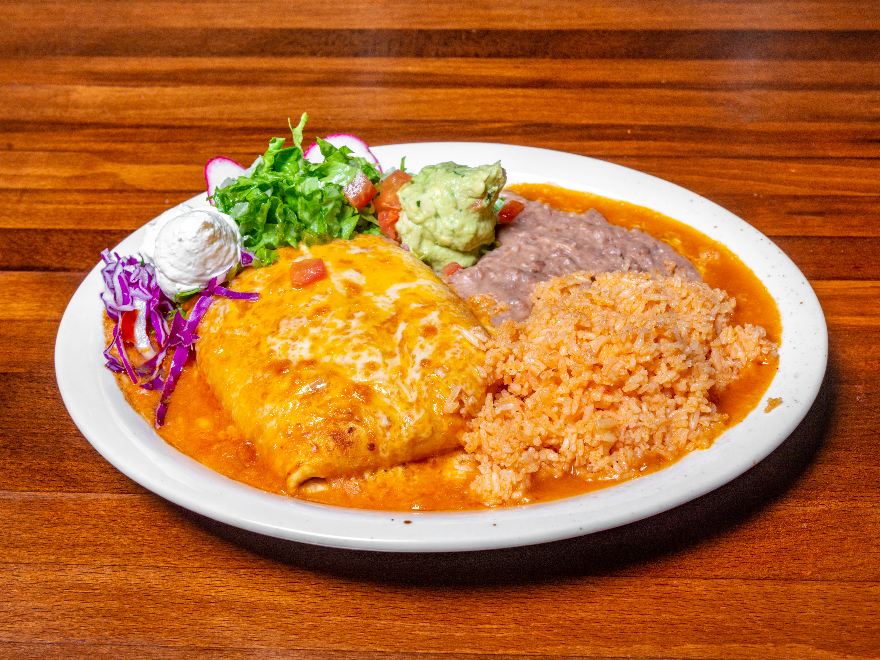 Order Chimichanga Platter food online from Maria Mexican Restaurant store, Ogden on bringmethat.com