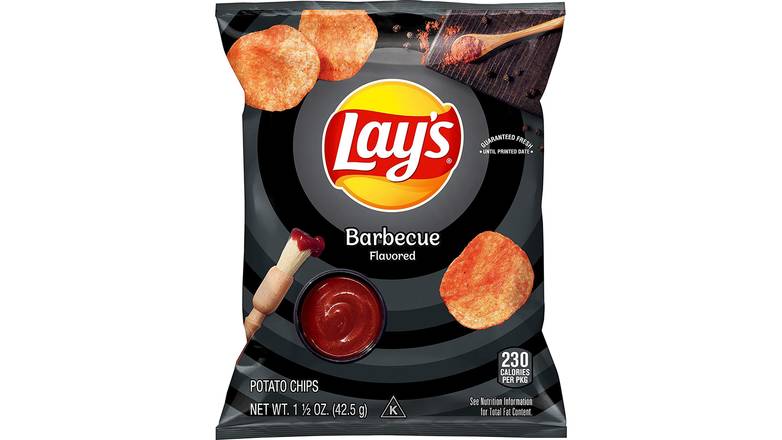 Order Lay'S Barbecue Flavored Potato Chips 1.5 OZ food online from Valero Food Mart store, Murrayville on bringmethat.com