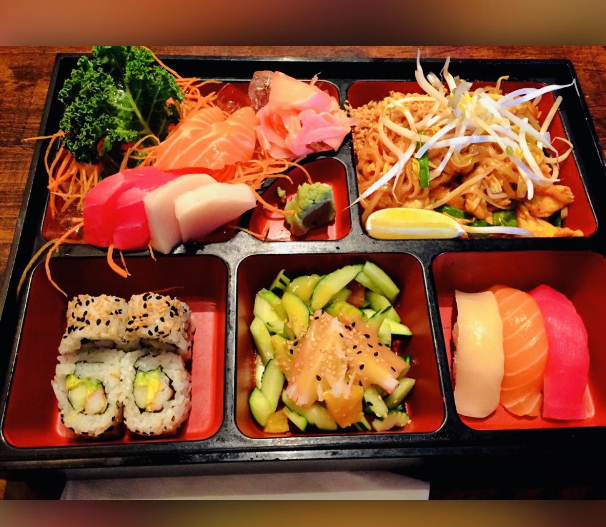 Order Sushi and Sashimi Box Combo food online from Srithai Kitchen store, Snellville on bringmethat.com
