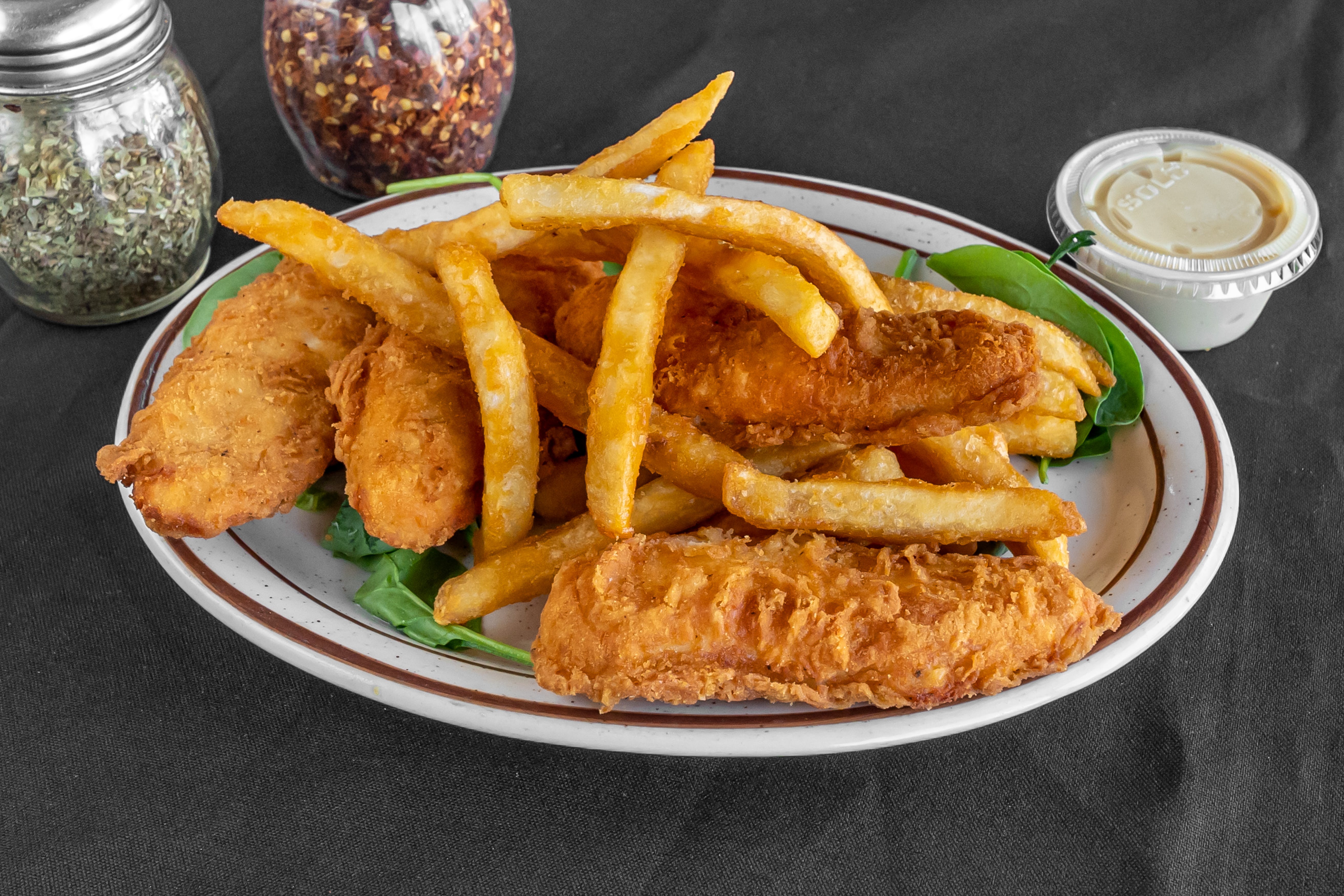 Order Chicken Fingers with French Fries - Appetizer food online from Gennaros Ii store, Collegeville on bringmethat.com