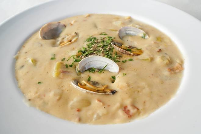 Order Clam Chowder Soup food online from The Crab Shack store, La Habra on bringmethat.com