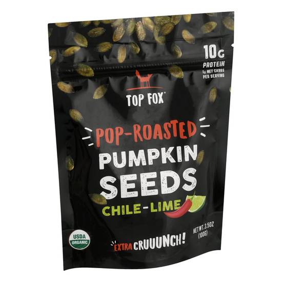 Order Top Fox Pop Roasted Pumpkin Seeds Chile Lime (3.5 oz) food online from Rite Aid store, Yamhill County on bringmethat.com