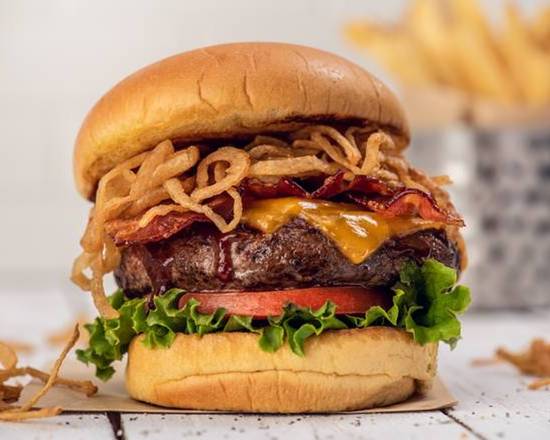 Order BBQ Bacon Cheeseburger food online from Hard Rock Cafe store, Niagara Falls on bringmethat.com
