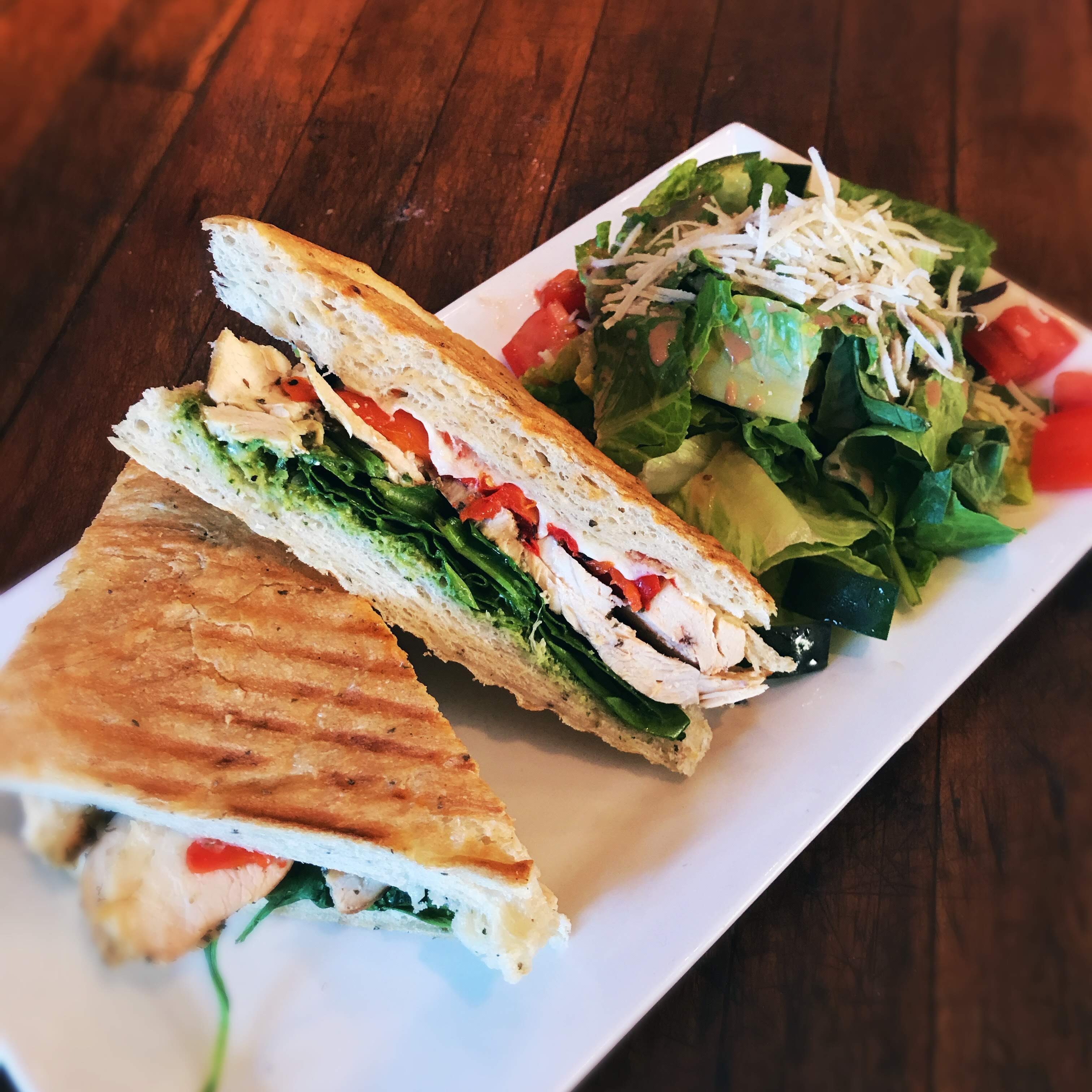 Order Chicken Pesto Panini food online from NAPA Wood Fired Pizzeria store, Rochester on bringmethat.com