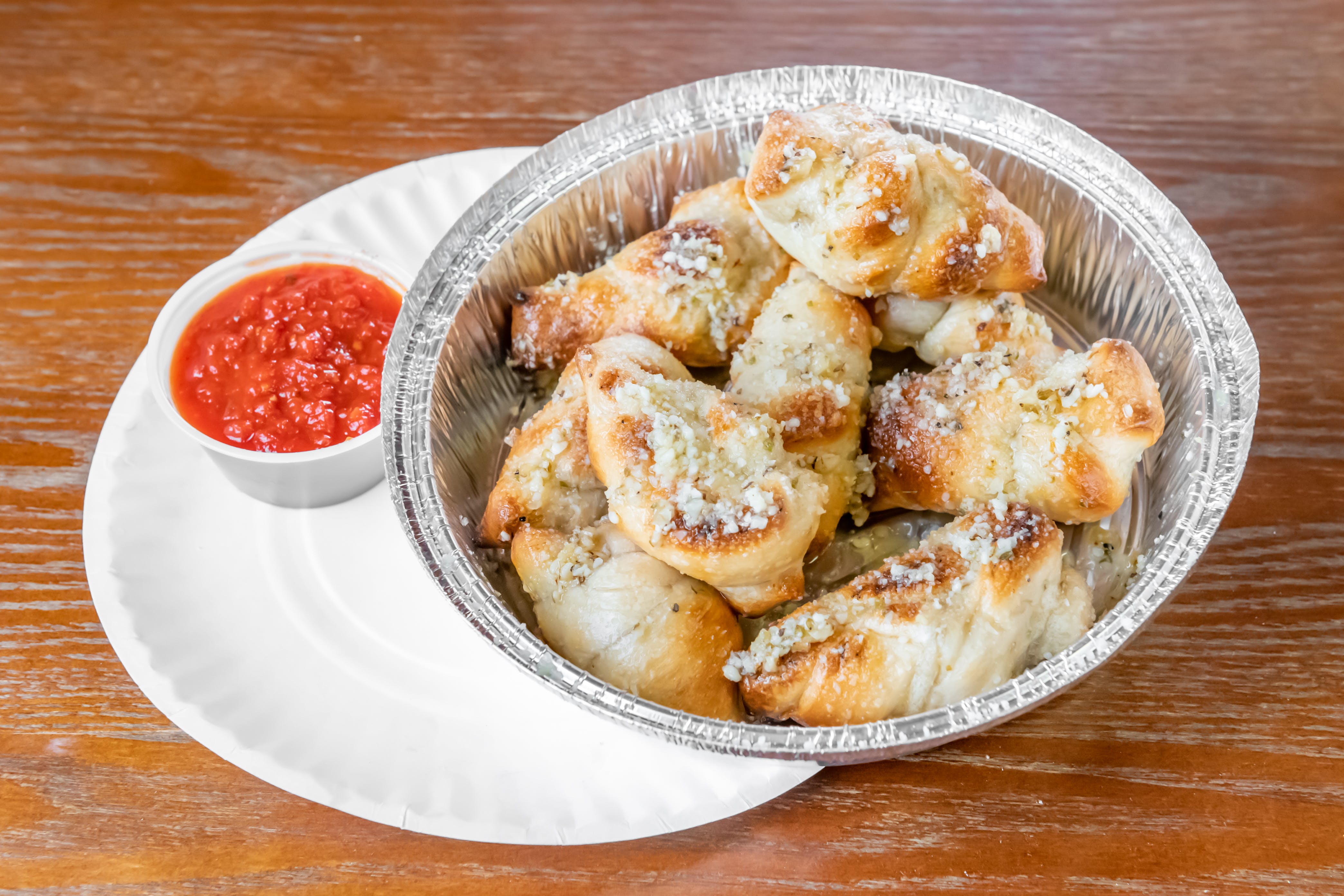 Order Garlic Knots - 6 Pieces food online from Branford Pizza store, Branford on bringmethat.com