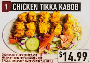 Order #1 Chicken Tikka Kabob food online from Jersey Kabob Platter & Pizza store, Monroe Township on bringmethat.com
