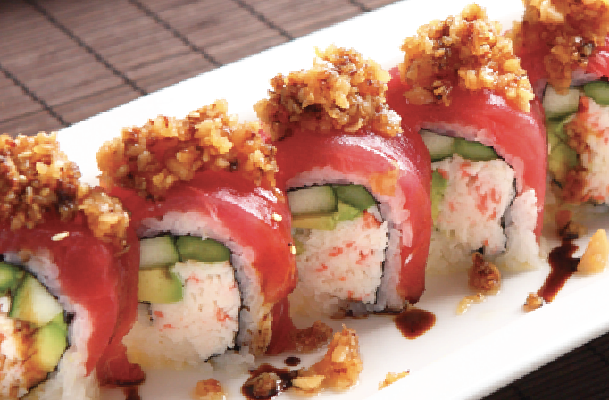 Order Red Dragon Roll food online from Crazy Rock'N Sushi store, La Puente on bringmethat.com