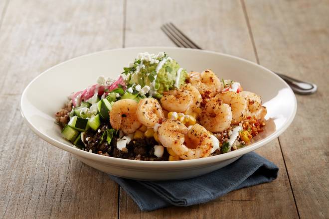 Order Cauliflower & Quinoa Power Bowl With Shrimp food online from Bj's Restaurant & Brewhouse store, Carlsbad on bringmethat.com