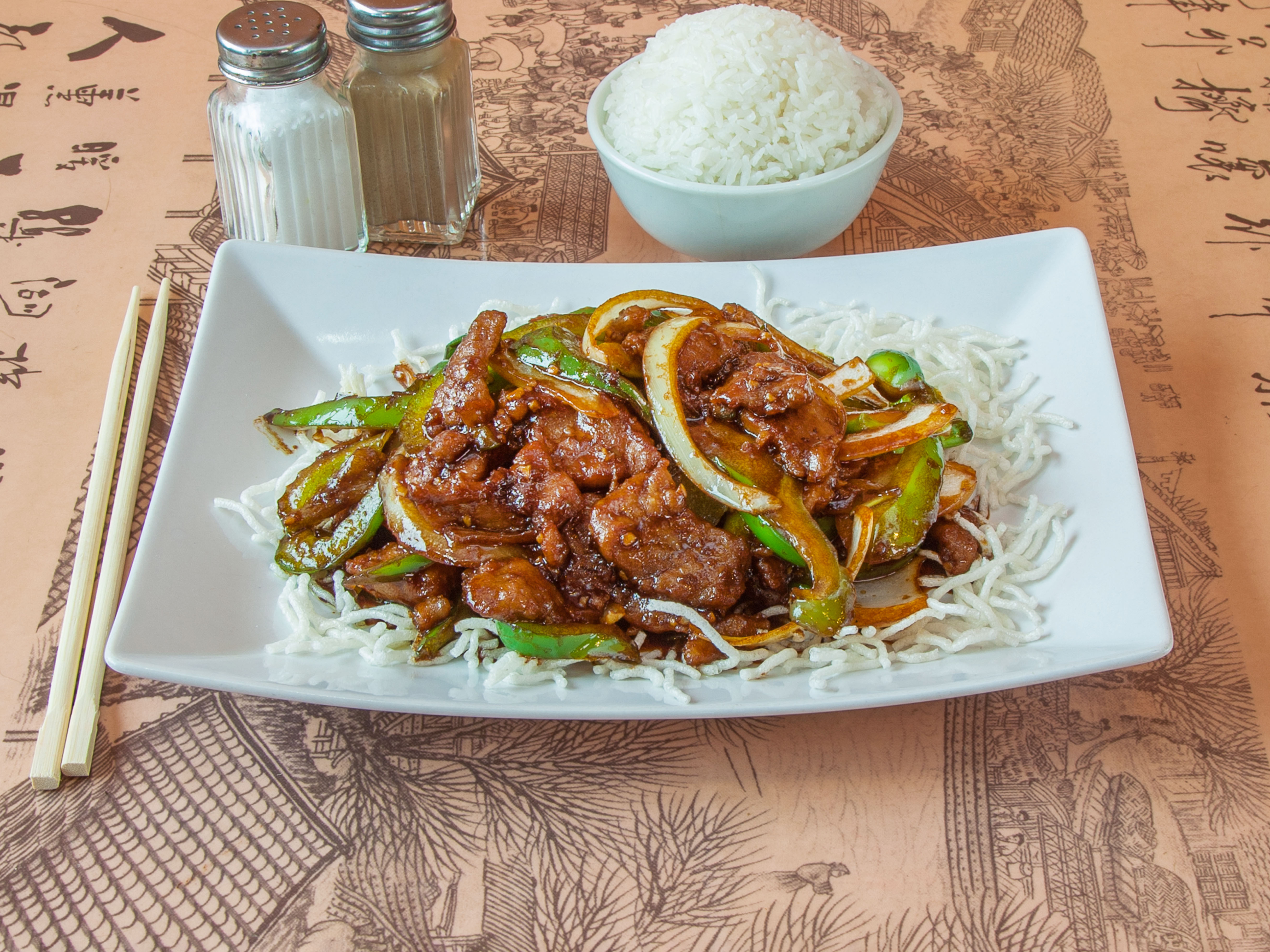 Order 163. Mongolian Beef food online from Rose's Restaurant store, Bensenville on bringmethat.com