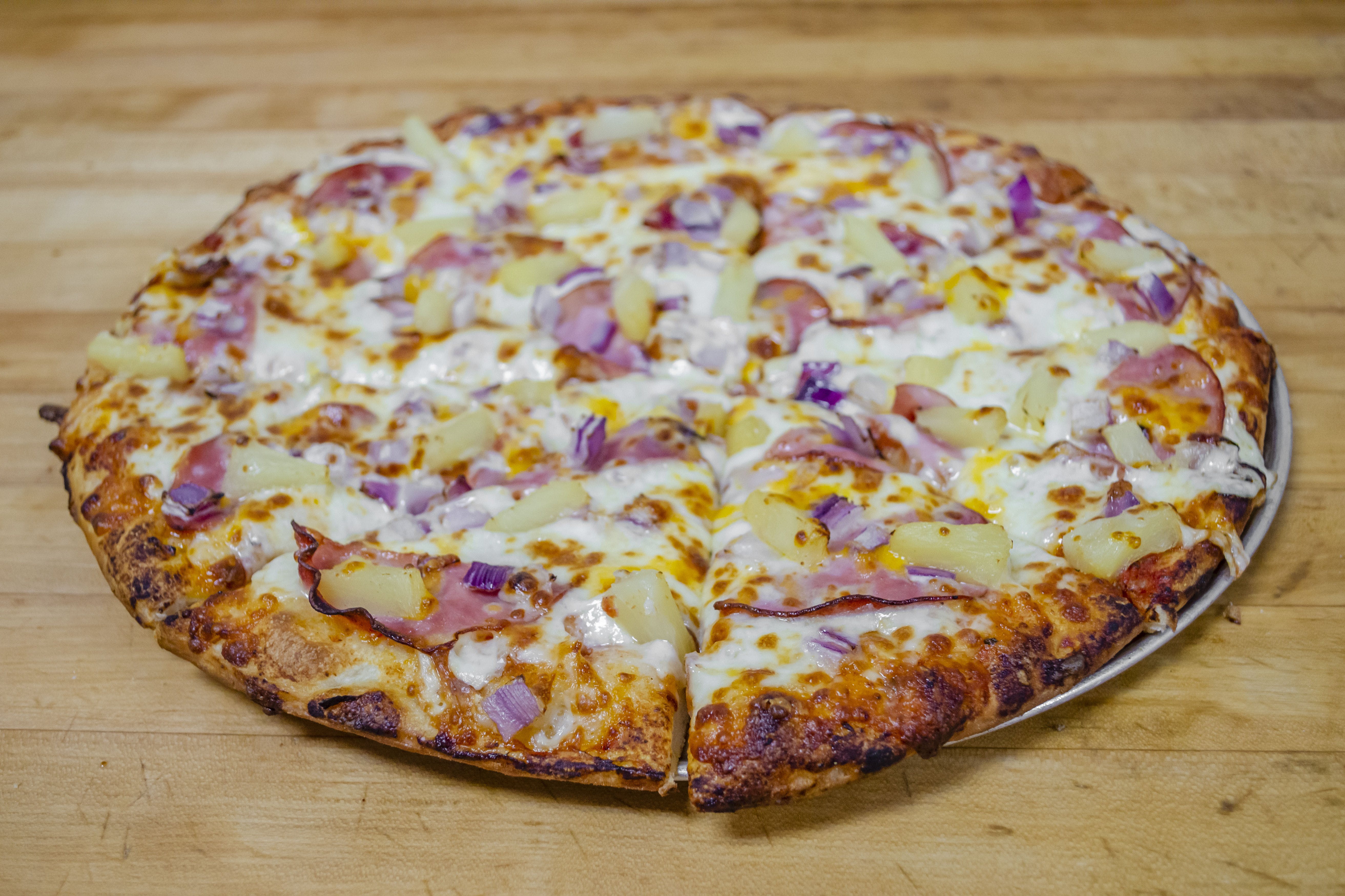 Order Hawaiian Pizza - Personal 8" food online from 701 Pizza store, Citrus Heights on bringmethat.com