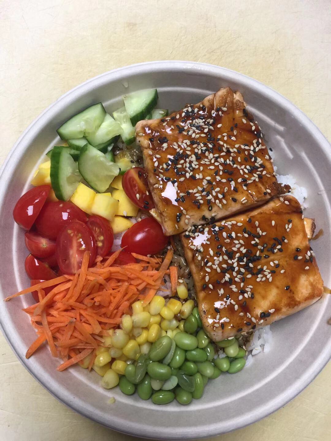 Order Grilled Salmon Bowl food online from Poke Station store, New York on bringmethat.com