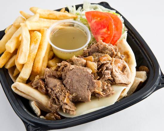 Order Steak and Cheese Platter with Grilled Onions food online from Pita Delite store, Greensboro on bringmethat.com