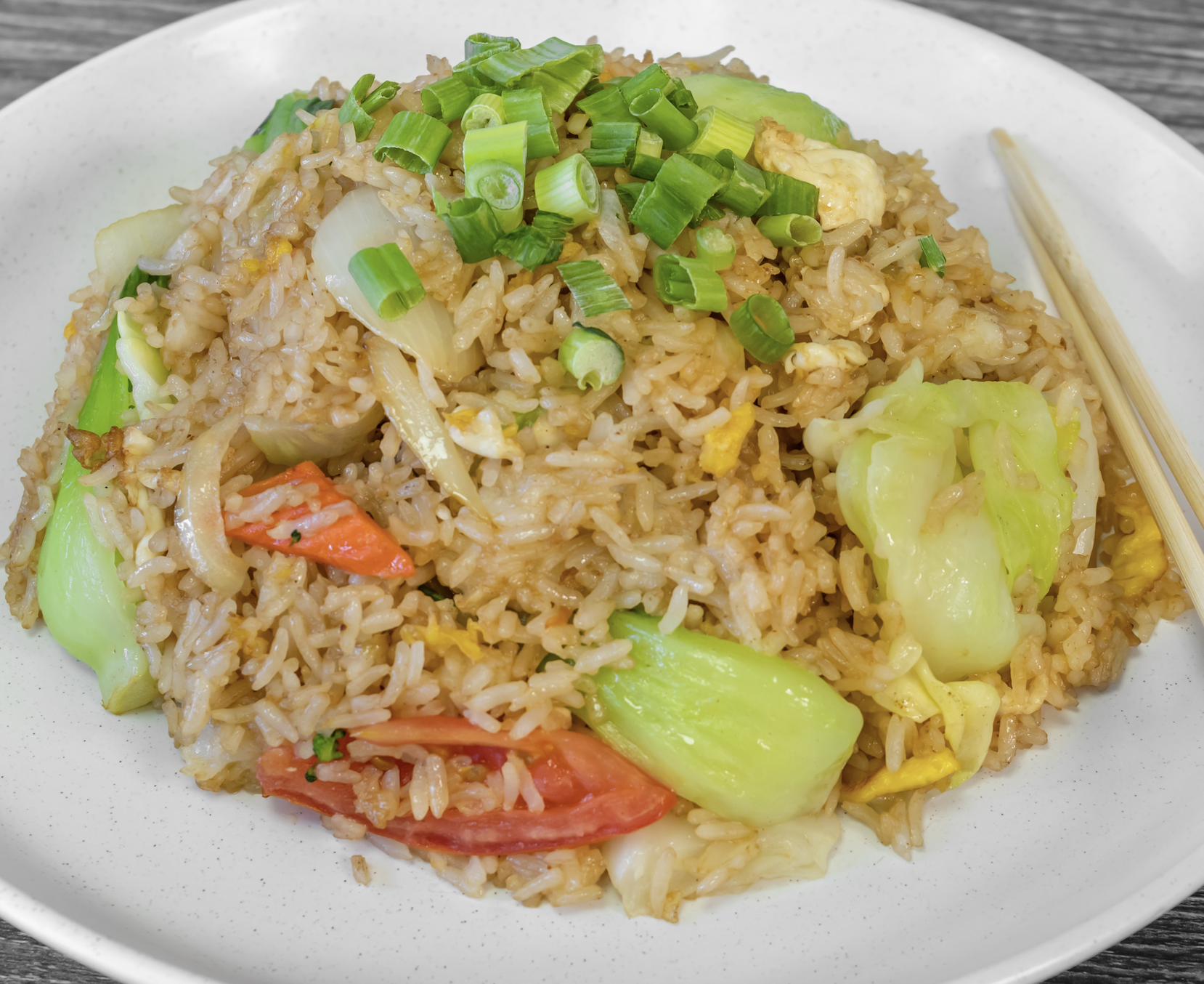 Order Vegetable Fried Rice (VEGETARIAN HERE)  food online from Sriracha Thai Restaurant store, Carson on bringmethat.com
