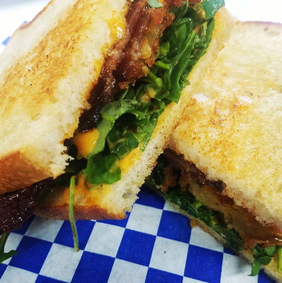 Order Fried Green Tomato BLT Sandwich food online from Bayou City Eats store, Houston on bringmethat.com
