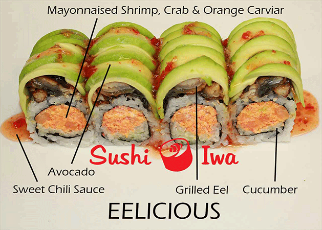 Order EELICIOUS food online from Sushi Iwa store, Clayton on bringmethat.com
