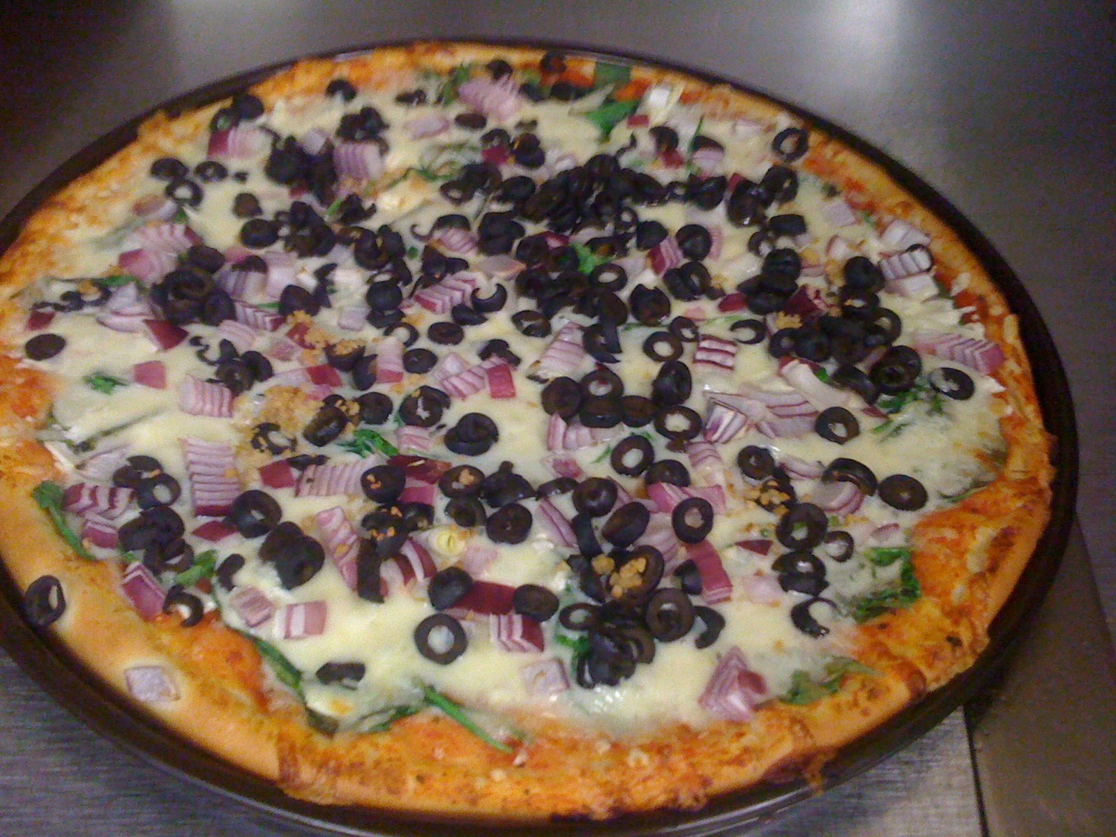 Order The Mediterranean Pizza food online from Davids Pizza store, Quincy on bringmethat.com