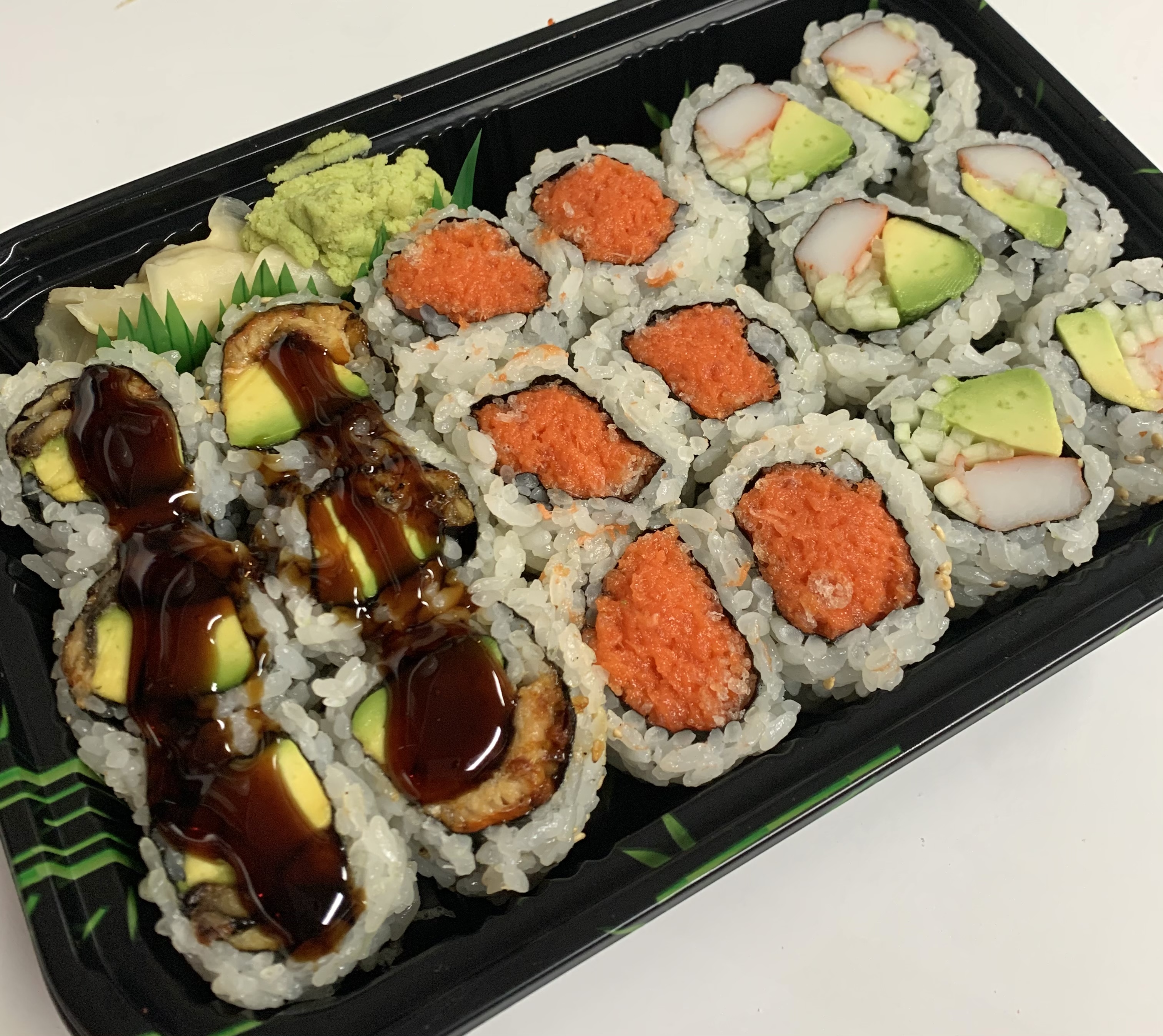 Order B. Spicy Tuna, California and Eel Avocado Roll Combo food online from Musashi Asian Cuisine store, Brooklyn on bringmethat.com