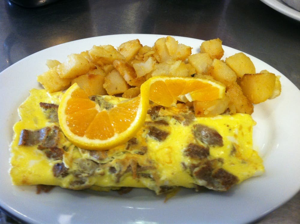 Order Gyro & Feta Omelette Breakfast - Omelette food online from Two Chefs Pizza store, Arlington on bringmethat.com