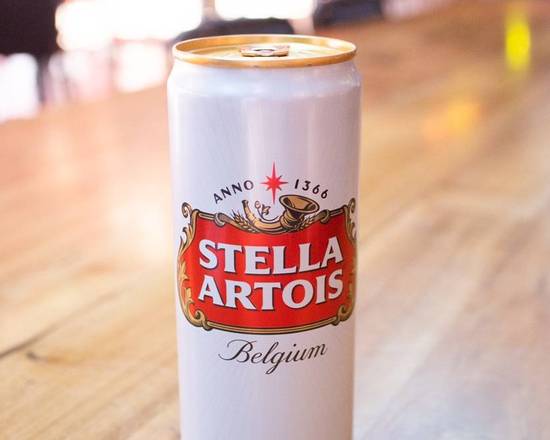 Order Stella Belgian Pilsner, 12oz canned beer (5.0% ABV) food online from Recess store, Chicago on bringmethat.com