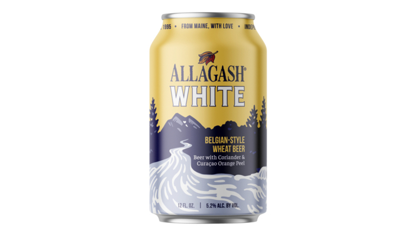 Order Allagash White 4 Pack 16oz Cans 5.2% ABV food online from Rancho Liquor store, Thousand Oaks on bringmethat.com