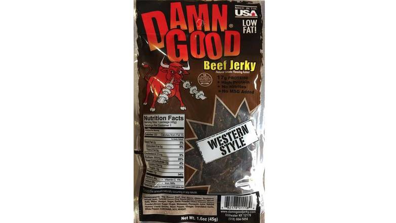 Order Damn Good Western Style Beef Jerky food online from Trumbull Mobil store, Trumbull on bringmethat.com