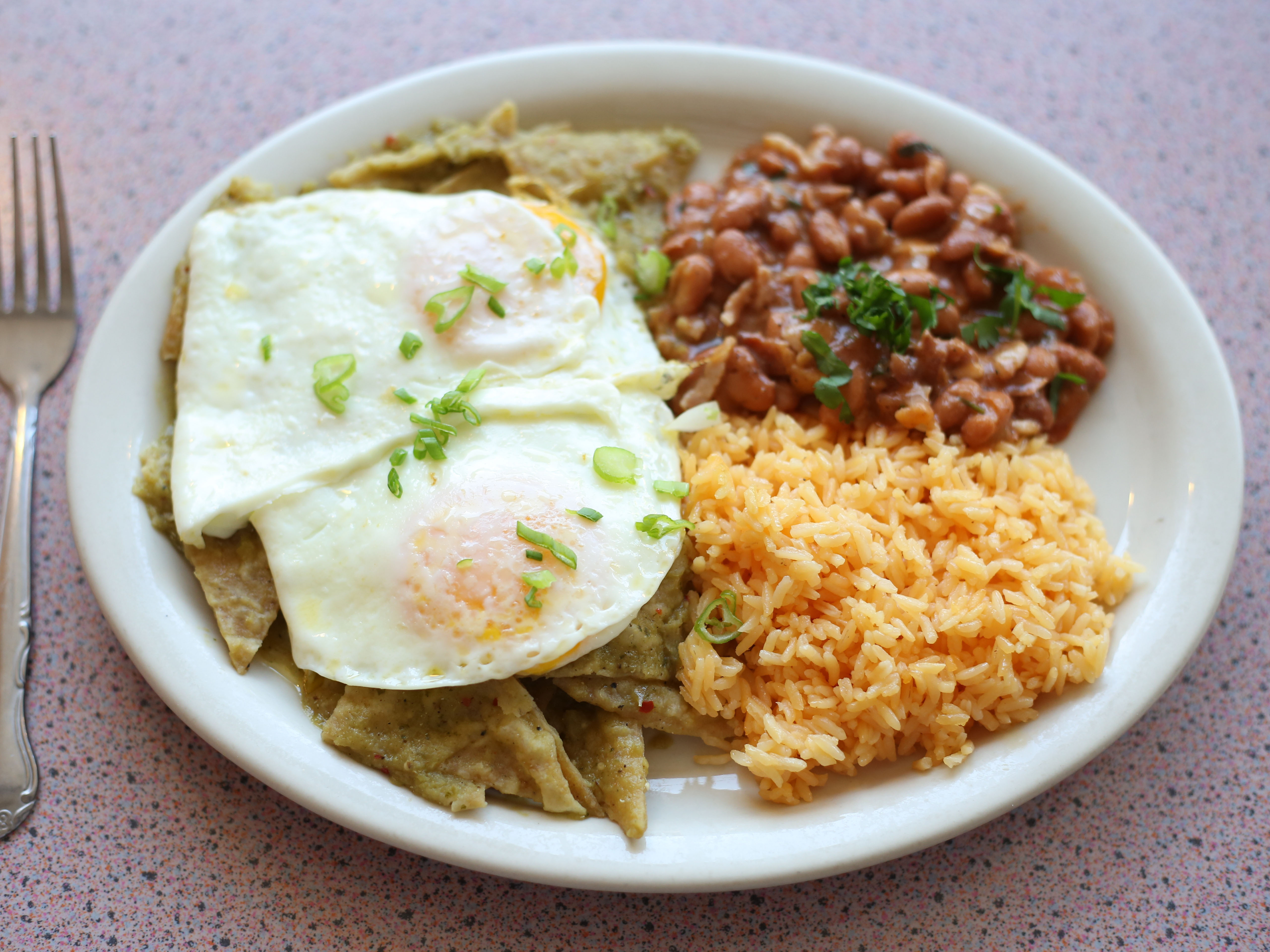 Order Chilaquiles food online from Mayfair Restaurant store, Chicago on bringmethat.com