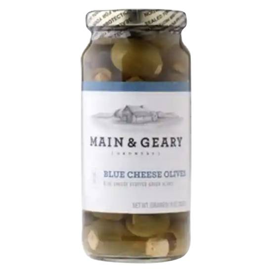 Order Main & Geary Blue Cheese Olives 10oz food online from Everyday Needs by Gopuff store, San Luis Obispo on bringmethat.com