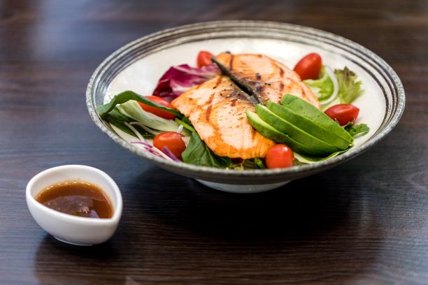 Order Grilled Salmon Salad food online from Show Ramen store, La Verne on bringmethat.com