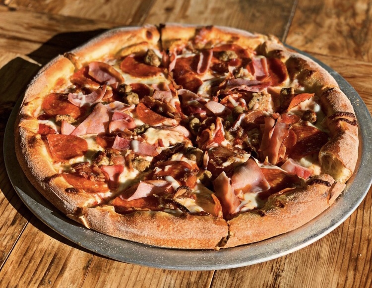Order Meat Lovers Pizza food online from Sunset Wings! store, Huntington Beach on bringmethat.com