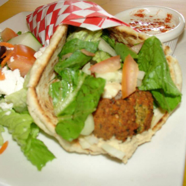 Order Falafel in Pita Plate food online from Mediterranean Cafe store, San Diego on bringmethat.com