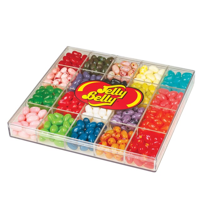Order Jelly Belly Clear Gift Box of 20 flavors of Jelly Beans 1LB food online from Chocolate Boutique store, Pittsburgh on bringmethat.com
