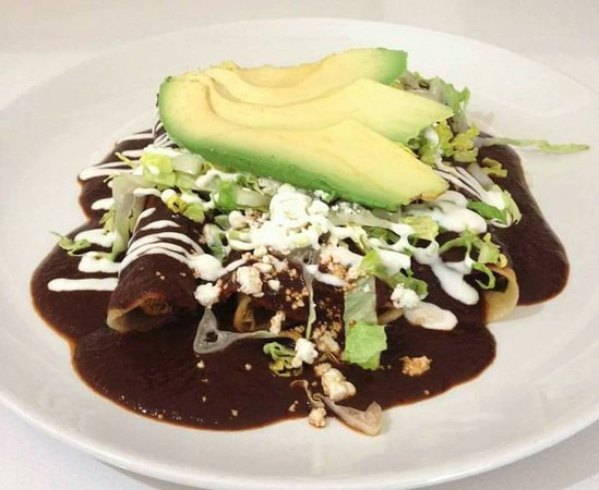 Order Enchiladas de Mole Platillo food online from Burrito Bandido store, Wilmington on bringmethat.com