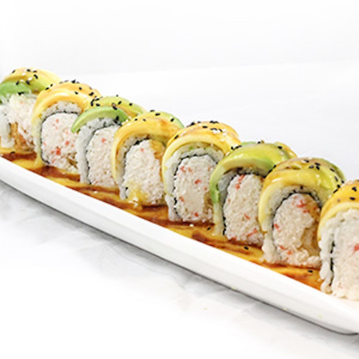 Order Mango Lover Roll food online from Sushi Plus store, Redwood City on bringmethat.com