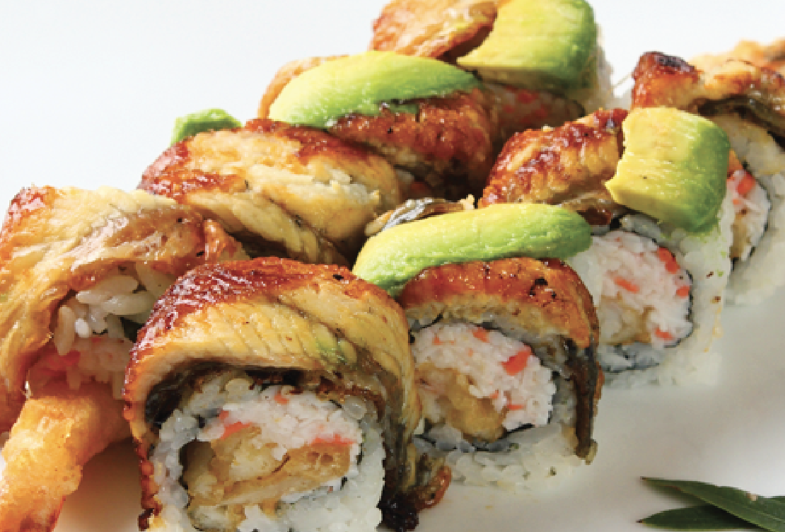 Order Green Dragon Roll food online from Asahi Sushi store, Granada Hills on bringmethat.com